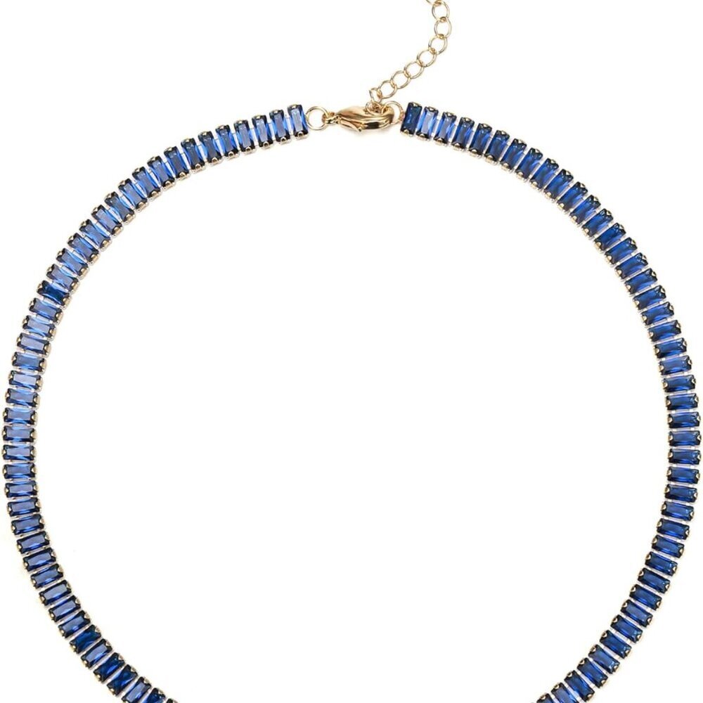 Sparkly Tennis Necklaces for Women Cubic Zirconia Gold Plated Choker Necklace Da